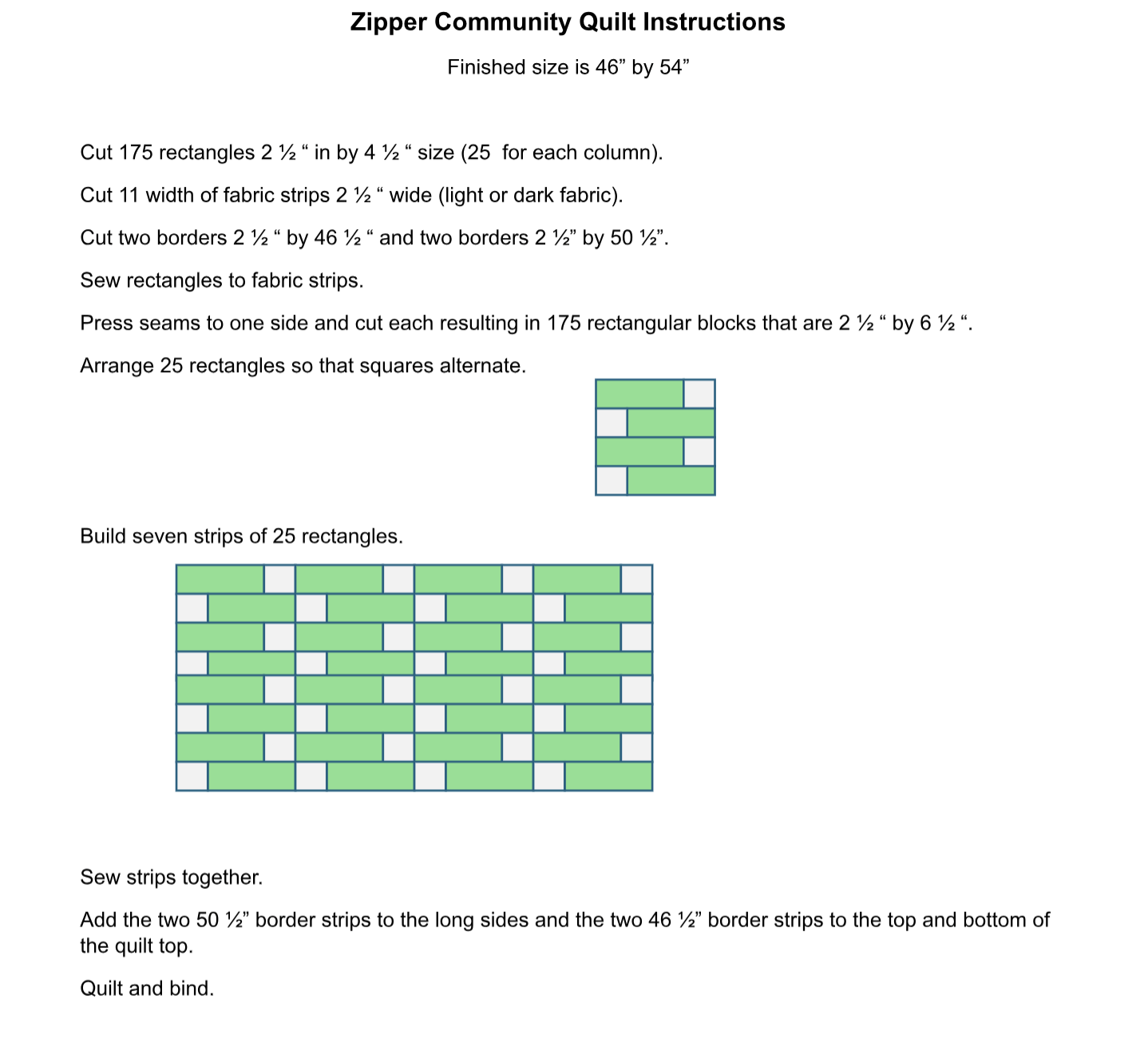 zipper community quilt instructions